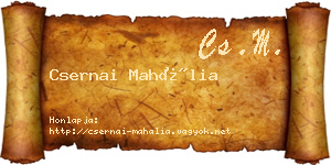 Csernai Mahália névjegykártya